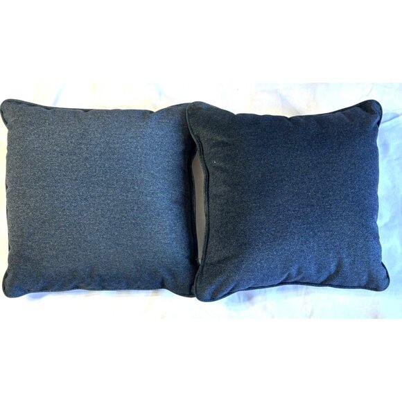 Pillow Decor 18 x 18 Throw Pillow Blue White Beige Stripes Set of 2 Upholstery - Picture 4 of 5